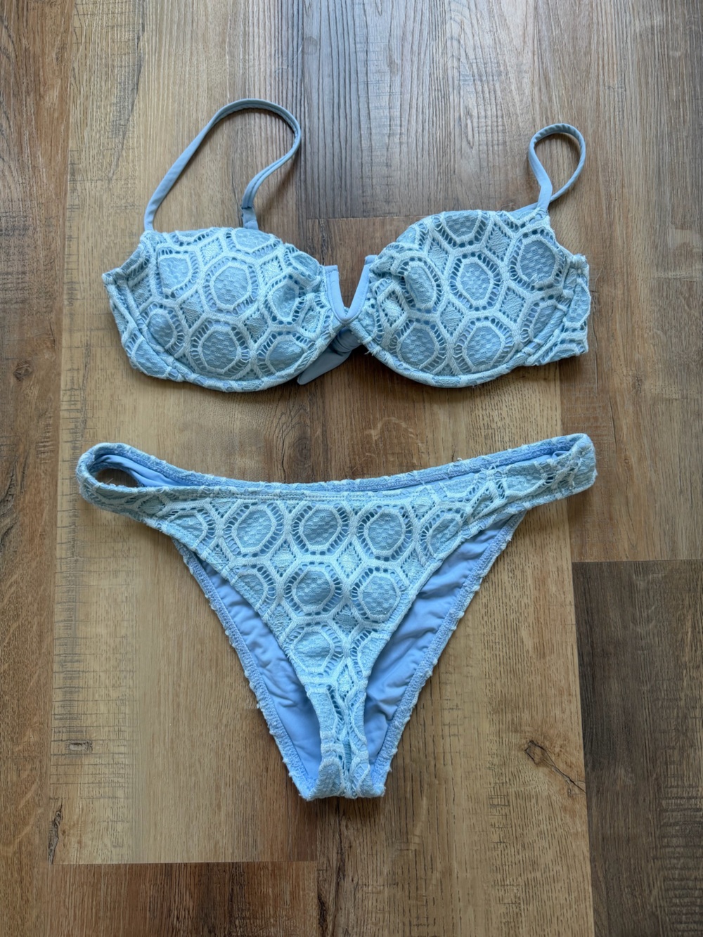 Dippin' Daisy's Light Blue Crochet Bikini Set